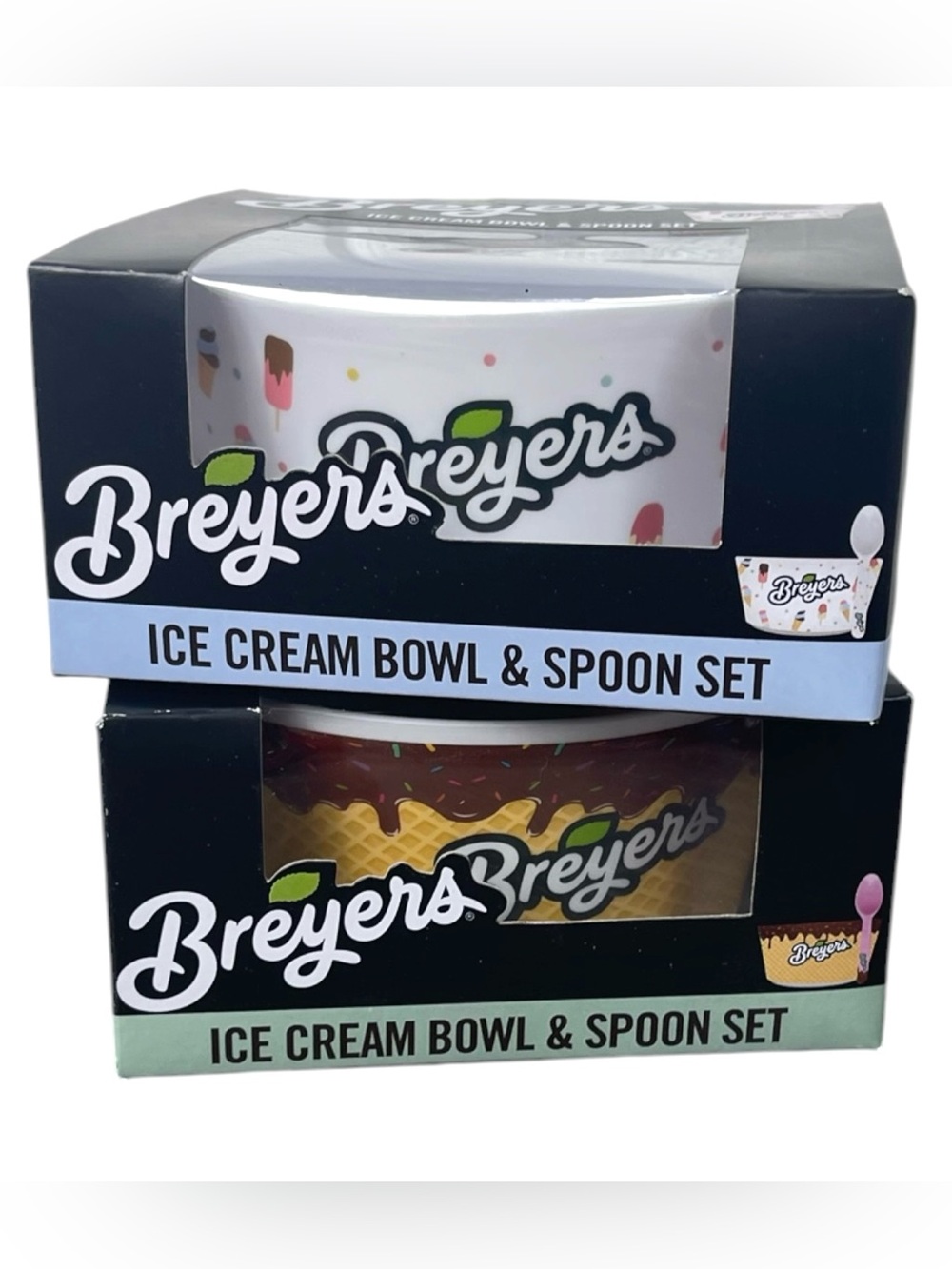 Breyer Ice Cream Bowl & Spoon Set - White & Multicolor